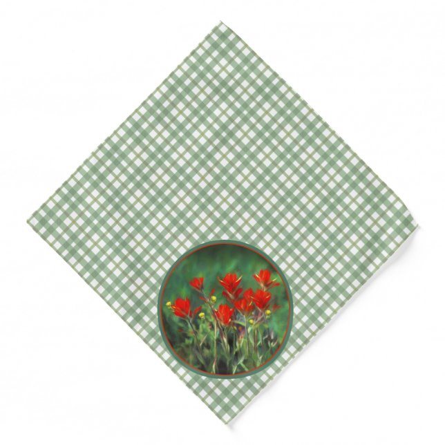 Indian Paintbrush Painting Original Wildflower Art Bandana (Front)