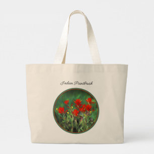 Indian Paintbrush Painting Original Wildflower Art Large Tote Bag