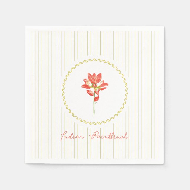 Indian Paintbrush, Texas Wild Flower Napkins (Front)