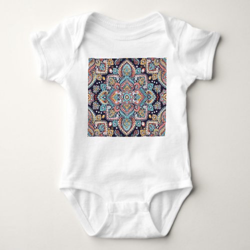 Indian Paisley Ethnic Mandala Pattern Baby Bodysuit