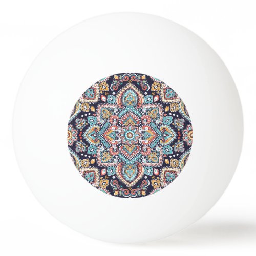 Indian Paisley: Ethnic Mandala Pattern Ping Pong Ball