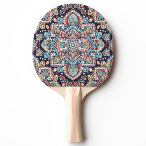 Indian Paisley: Ethnic Mandala Pattern Ping Pong Paddle
