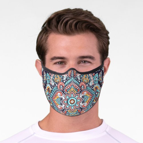 Indian Paisley Ethnic Mandala Pattern Premium Face Mask