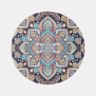 Indian Paisley: Ethnic Mandala Pattern Rug