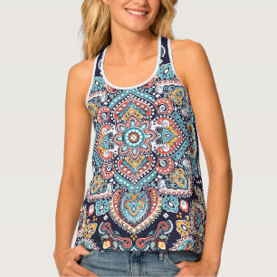 Indian Paisley: Ethnic Mandala Pattern Tank Top
