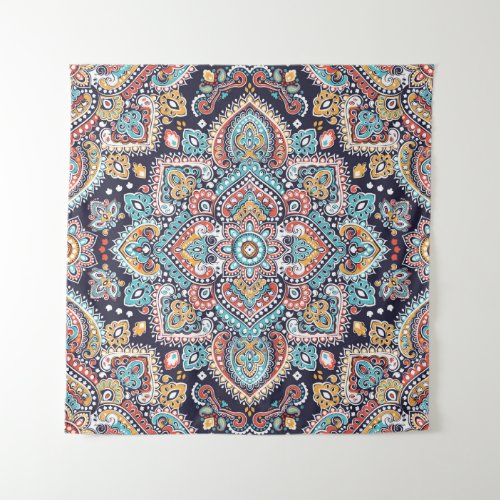 Indian Paisley Ethnic Mandala Pattern Tapestry