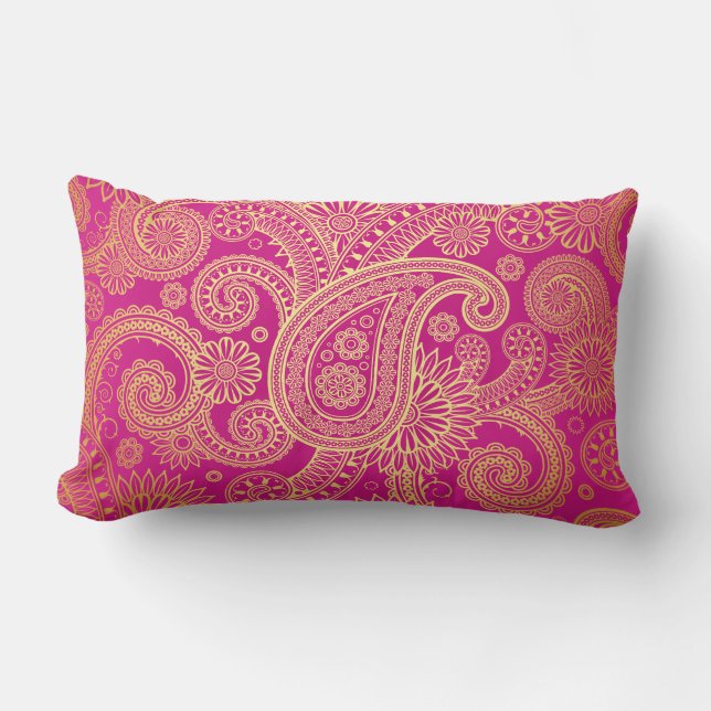 Indian Paisley Lumbar Pillow (Front)