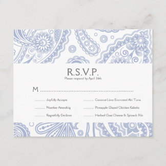 Indian Paisley Response Card w/ Dinner Option