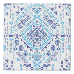 Indian paisley rug, ethnic mandala pattern. faux canvas print