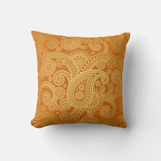 Indian Paisley Throw Pillow (Front)