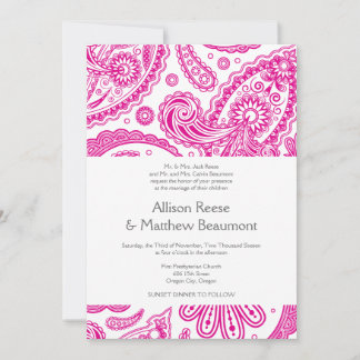 Indian Paisley Wedding Invitation