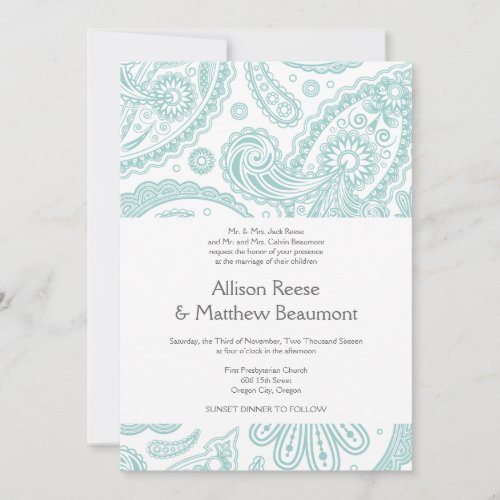 Indian Paisley Wedding Invitation