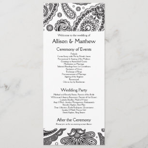 Indian Paisley Wedding Program