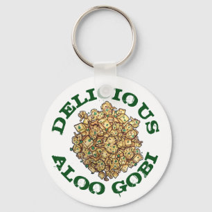 Indian Pakistani Food Cuisine Aloo Gobi Curry Keychain
