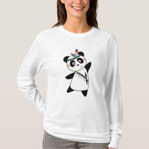 Indian Panda Bear Fashing Teddy Feather Cute T-Shirt