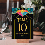 Indian Parasols Wedding table number cards<br><div class="desc">Bright and colorful Indian Hindu Parasols with hanging marigolds and beautiful draperies, with faux gold accents Wedding Table Numbers. Faux gold accents. Back and front are the same. Many matching items on this design. You must make each table number, so if you need 10 tables, make 1 through 10. To...</div>
