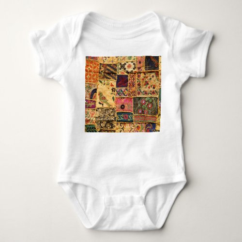 Indian Patchwork Hampi Market Cloth Baby Bodysuit