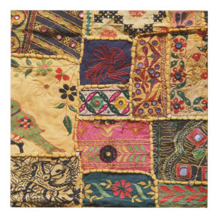 Indian Patchwork: Hampi Market Cloth. Faux Canvas Print