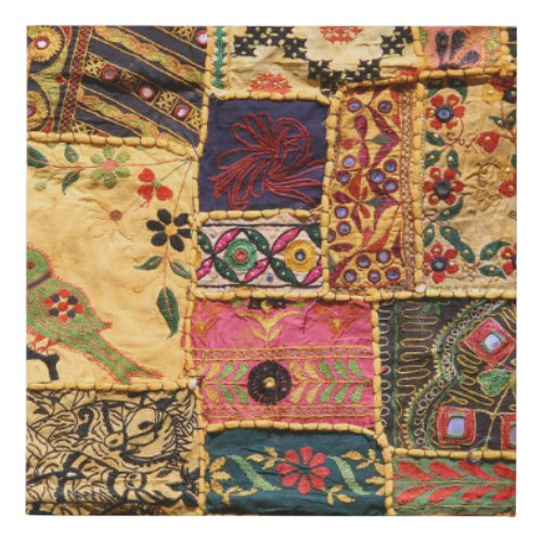 Indian Patchwork Hampi Market Cloth Faux Canvas Print