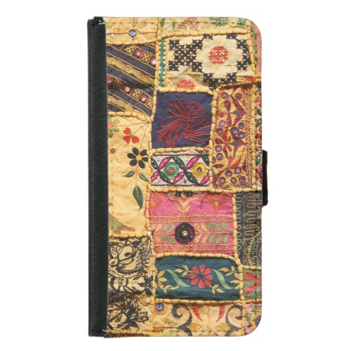 Indian Patchwork Hampi Market Cloth Samsung Galaxy S5 Wallet Case