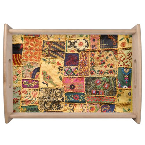 Indian Patchwork Hampi Market Cloth Serving Tray