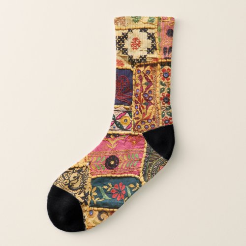 Indian Patchwork Hampi Market Cloth Socks