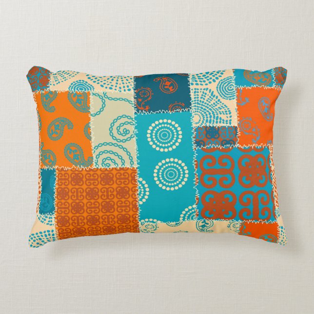 Indian patchwork, seamless vintage background. accent pillow (Front)