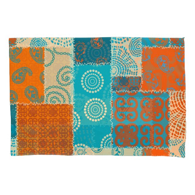 Indian patchwork, seamless vintage background. pillow case (Front)