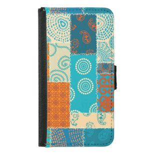 Indian patchwork, seamless vintage background. samsung galaxy s5 wallet case