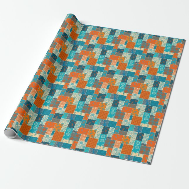 Indian patchwork, seamless vintage background. wrapping paper (Unrolled)