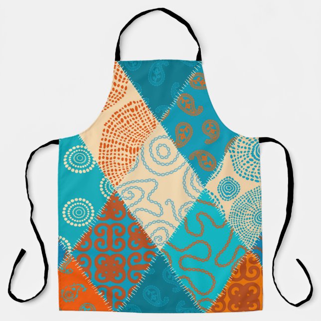 Indian patchwork seamless vintage design. apron (Front)
