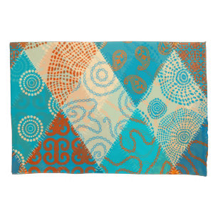 Indian patchwork seamless vintage design. pillow case