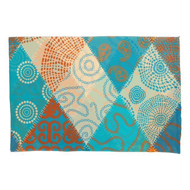 Indian patchwork seamless vintage design. pillow case (Front)