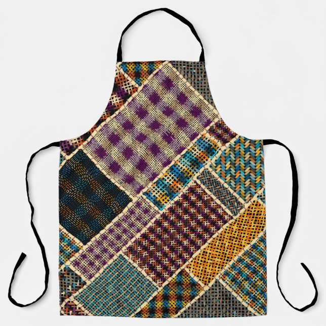 Indian Patchwork: Textured Canvas Imitation. Apron (Front)