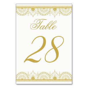 Indian Patten Table Number Editable Color