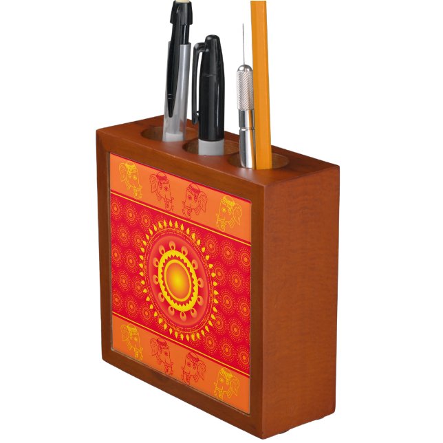 Indian pattern desk organizer (In Situ)