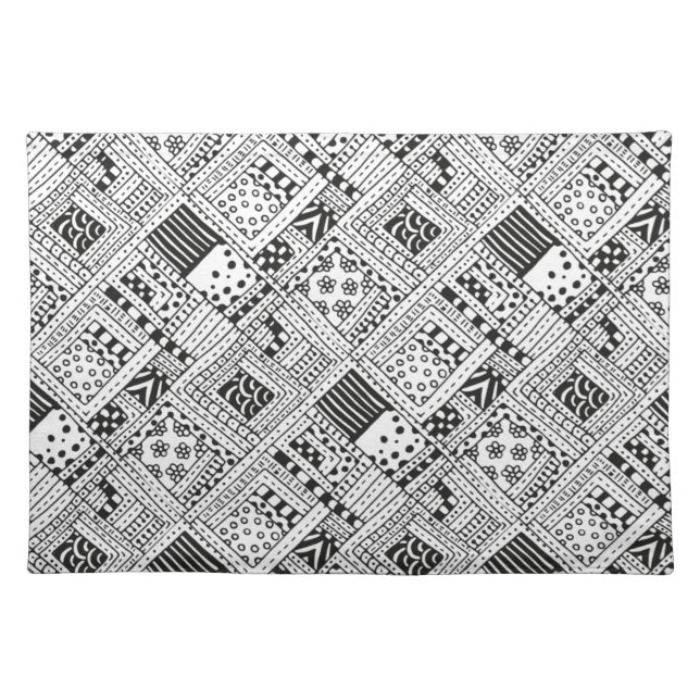 Indian Pattern Doodle Cloth Placemat (Front)