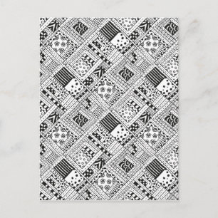 Indian Pattern Doodle Postcard