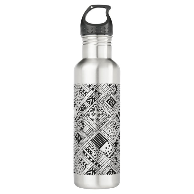 Indian Pattern Doodle Water Bottle (Front)