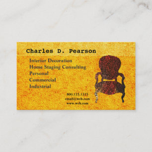 Indian Pattern Elegant Ornate Vintage ArmChair Business Card