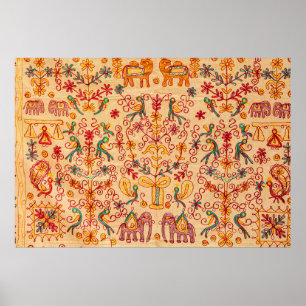 Indian pattern on fabricindian, fabric, india, orn poster