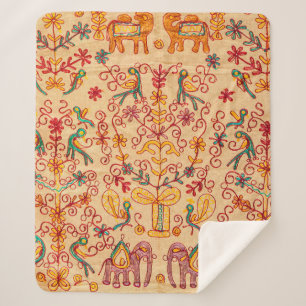 Indian pattern on fabricindian, fabric, india, orn sherpa blanket