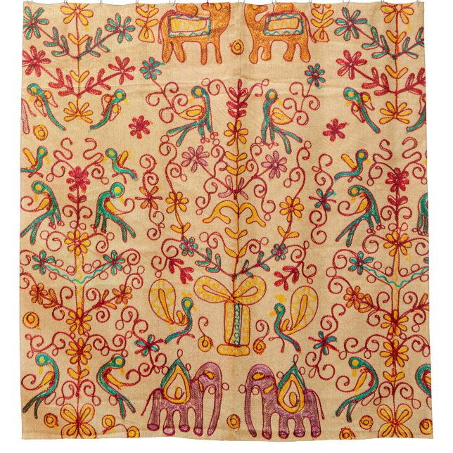 Indian pattern on fabricindian, fabric, india, orn shower curtain (Front)
