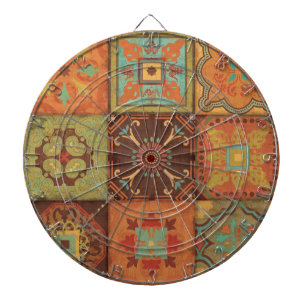 Indian Patterns Dartboard With Darts