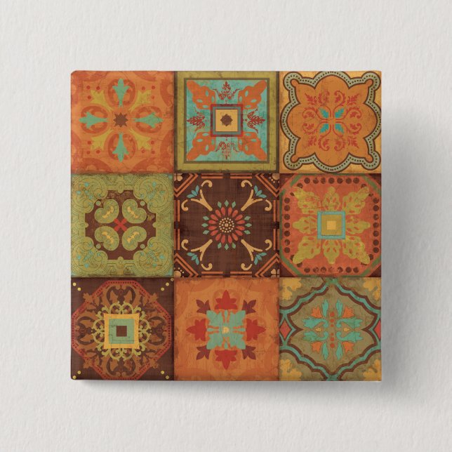 Indian Patterns Pinback Button (Front)
