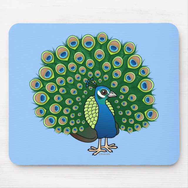 Birdorable Indian Peafowl Mousepad | Cute Bird Gifts