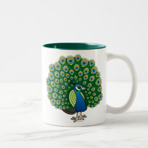 Indian Peafowl Two-Tone Coffee Mug
