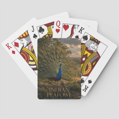 Indian Peafowl Woodland Edge ANIMALS Poker Cards