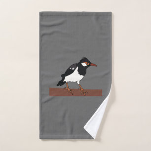 Indian Pied Myna Bird Art Hand Towel