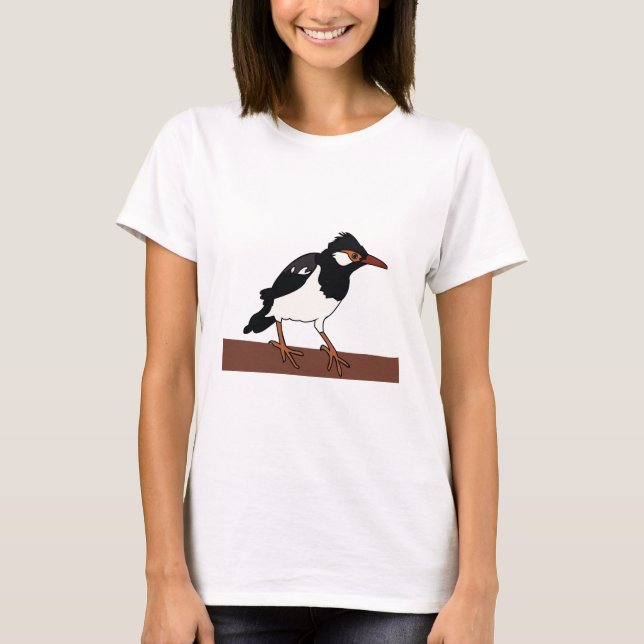 Indian Pied Myna Bird  T-Shirt (Front)